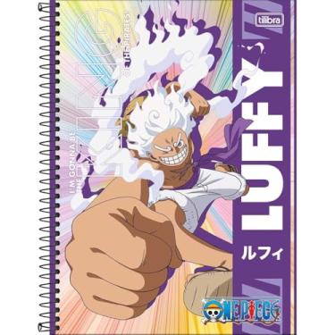 Imagem de Caderno One Piece TILIBRA Universitário ESPIRAL - 1 Matéria 80 Folhas (Luffy Roxo)