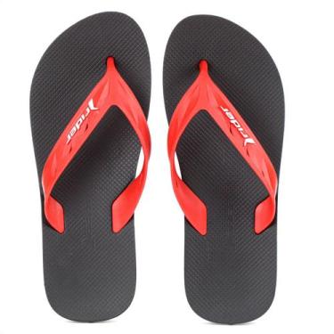 Imagem de Chinelo Rider Street Preto e Vermelho - Masculino, 41/42, Preto