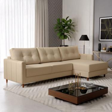 Imagem de Sofá Living 260cm Chaise Lado Direito Eros Bege