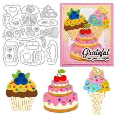 Imagem de UNICRAFTALE 23 peças de molde de corte de morango e mirtilo para fazer cartões, reutilizável, tema de bolo de carbono, estêncil, molde de estêncil, recortado, para álbum de scrapbook, decoração de