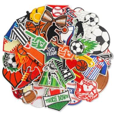 Imagem de Remendos esportivos de ferro bordados, beisebol, futebol, basquete, esportes, apliques costurados para roupas, chapéus, mochilas, jaquetas e bolsas, 36 peças