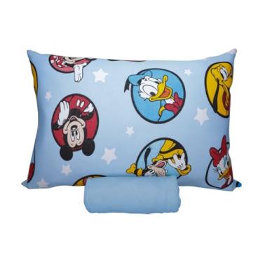 Imagem de Jogo de Lençol Portallar Disney Play+ 100% Algodão Solteiro Mickey E Sua Turma/Azul Mar