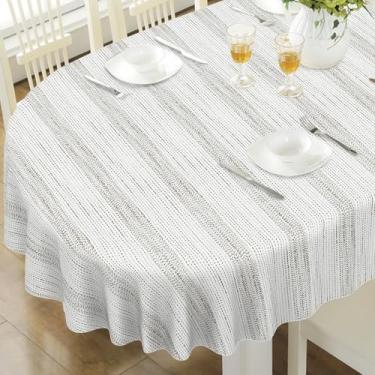 Imagem de bnhjsdw Toalha de mesa oval, estampa country francesa, oval - 152 x 250 cm, tecido lavável e impermeável, capa de mesa oval para decoração de jantar em casa de fazenda Kithchen