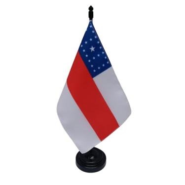 Imagem de Bandeira de Mesa Amazonas, Decorativa, Dupla Face, Multicolorido, 19x13cm, Base e Haste Preta, Escritório e Eventos, Tecido Oxford