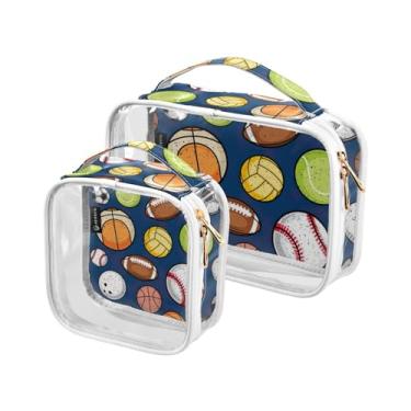 Imagem de GAIGEO Linda vaca Highland em lavanda selvagem, pacote com 2, bolsa transparente para viagem, bolsa de líquido transparente Tsa, bolsas de viagem transparentes para viagens, Bolas esportivas coloridas