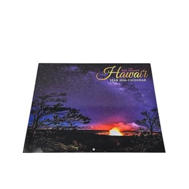 Imagem de Calendário de parede havaiano de doze meses 2026, 21,6 cm x 28 cm | Paisagens de ilhas grandes e maravilhas naturais, bilíngue (havaiano e inglês), feriados e fases da lua (Ilha Grande do Havaí)