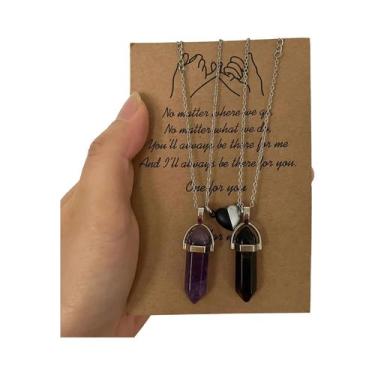 Imagem de Colares De Cristal Com Pingente De Coração De Quartzo Rosa Para Casais