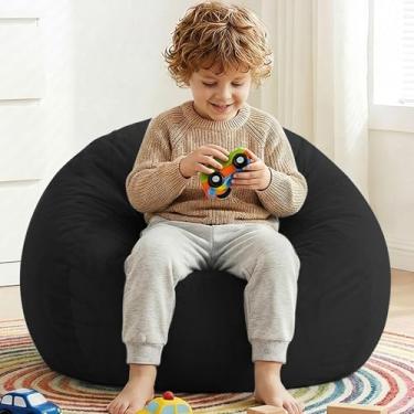 Imagem de AZHCHKE Cadeira de pufe de armazenamento de animais de pelúcia (sem enchimento), cadeira de veludo macia e confortável para adultos, crianças, adolescentes, meninas, cães, gatos, animais de estimação