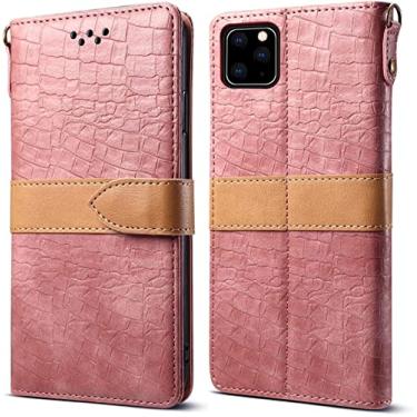 Imagem de TPUOTI Capa para iPhone 13/13 Pro/13 Pro Max, Padrão de Crocodilo PU Carteira Flip Case com Slots de Cartão Kickstand Fivela Magnética À Prova de Choque TPU Interior Shell (Cor: Rosa, Tamanho: 13pro max 6,7 polegadas)