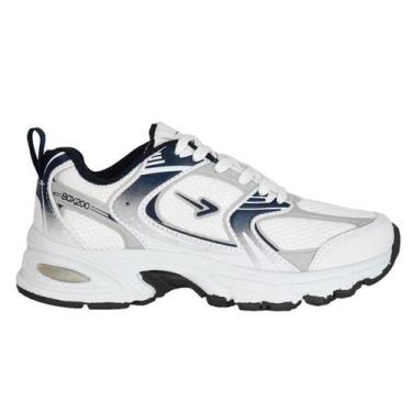 Imagem de Tênis box 200 retrô unissex bx2550, Branco branco marinho, 38