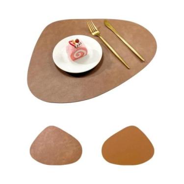 Imagem de Protetores De Mesa Em Couro PU Impermeável, Porta-Copos Para Café, Fác