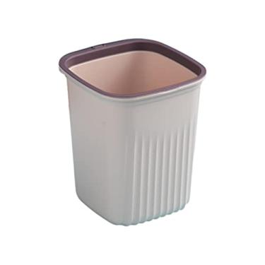Imagem de pcagfaajmh Cesto de lixo lixeira banheiro pequeno caixote do lixo cesto de lixo escritório cesto de lixo para cozinhas escritórios domésticos quarto (capacidade: 11L cor: cinza) (rosa 11L)