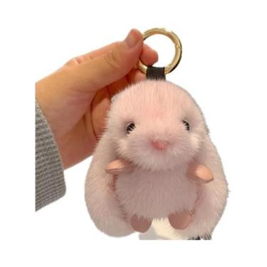 Imagem de Chaveiro De Pompon De Pelúcia De Coelho Fofo De 15cm Para Decoração De