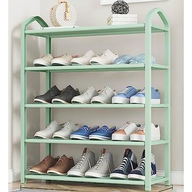 Imagem de Lss9azznmm Simple Plastics sapateira de armazenamento leve empilhável resistente vertical organizador de prateleira de sapatos para armário, entrada, corredor e banheiro (64 cm L L x 7,9 cm P x 31,5 A