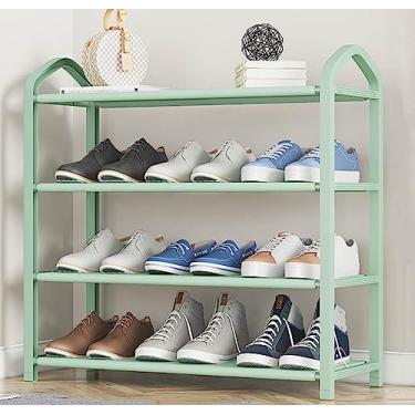 Imagem de Lss9azznmm Simple Plastics, sapateira, armazenamento leve, empilhável, resistente, vertical, organizador de prateleira de sapatos para armário, entrada, corredor e banheiro (64 cm L x 19 cm P x 80 cm