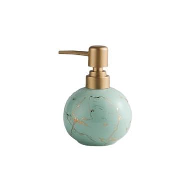 Imagem de Dispensadores de sabonete, 300 ml, bola de cerâmica, dispensador de sabão com bomba de gel de banho para cozinha, banheiro (verde claro)