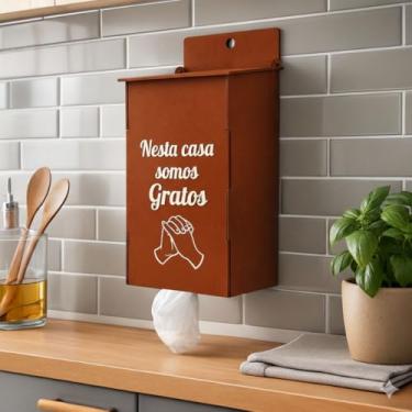 Imagem de Universo do MDF Puxa Saco de Parede em MDF, Organizador de Sacolas para Cozinha, 30x12x10,5cm, Preto ou Madeira (Madeira)