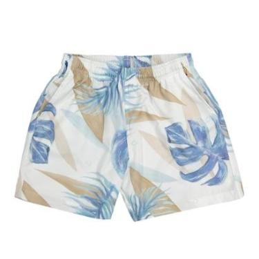 Imagem de Bermuda Infantil Menino Ogochi em Tactel Folhas Coloridas-Masculino