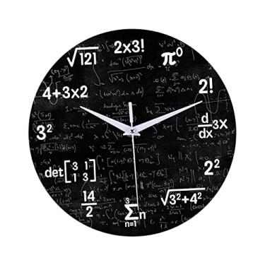 Imagem de Wswqop Relógio de Parede Elements Math - Relógio de Parede Silencioso Sem para Sala de Estar, Escola, Escritório E Sala de Aula, Matemática