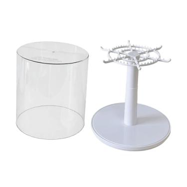 Imagem de Dynwave Vitrine giratória para figuras, organizador de balcão, caixa para guardar bonecas e brinquedos pequenos, pendente para cômoda ou escrivaninha.