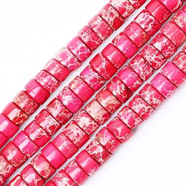 Imagem de Miçangas Heishi de pedra natural para fabricação de colares, 4 mm x 6 mm, pequenas pedras redondas planas e soltas, contas de pedra preciosa Heishi para fazer joias, artesanato, pulseira, brincos,