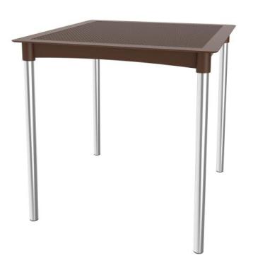 Imagem de Mesa Atto rattan 4 lugares pés alumínio anodizado chocolate - I'M IN H