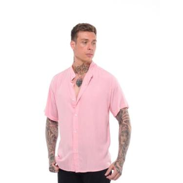 Imagem de Camisa social gola padre de linho - Mitchelgutto, Rosa, G