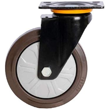 Imagem de Rodas giratórias resistentes de 10 cm com freio - capacidade de carga de 112 kg, ideal para bancada, máquinas industriais e carrinhos de carrinho - Rodízios de substituição duráveis