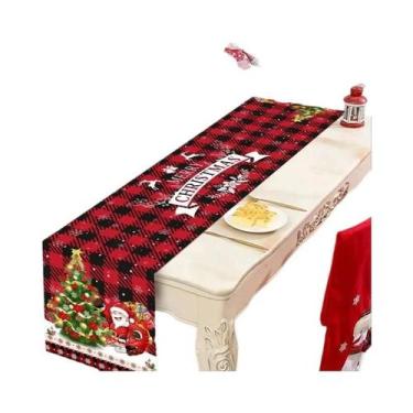Imagem de Caminho De Mesa Xadrez Buffalo Feliz Natal 2025 Decorações De Mesa De 