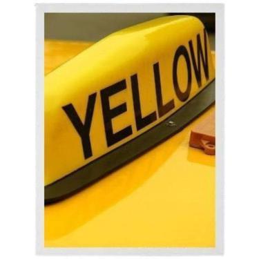 Imagem de Quadro Decorativo Taxi Yellow 45X34 C/Vidro - Madeira Branca