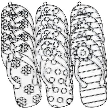 Imagem de Fun Express Pinte seus próprios apanhadores de sol - Tema de verão (chinelo) - Material escolar/decoração bíblica de férias VBS