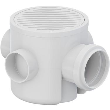 Imagem de Caixa Sifonada Montada Com Grelha E Porta Grelha 100x100x50mm Com 3 Entradas - 27019803 - Tigre