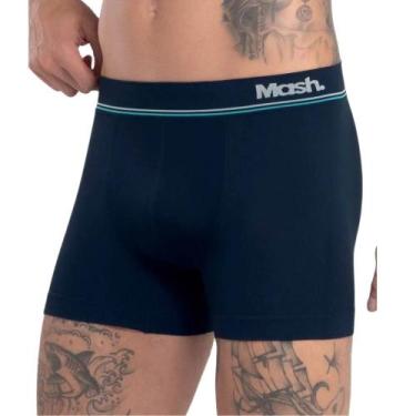Imagem de Cueca Boxer Mash Microfibra Sem Costura Adulto 710.23, Azul marinho, G