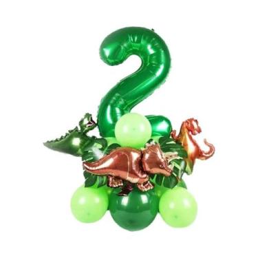 Imagem de Balões De Dinossauro Verdes 21pcs Decorações Para Festa De Aniversário