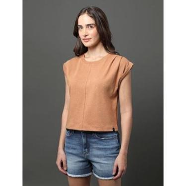 Imagem de Blusa  Pregas Ombro Calvin Klein Jeans  Havana-Feminino