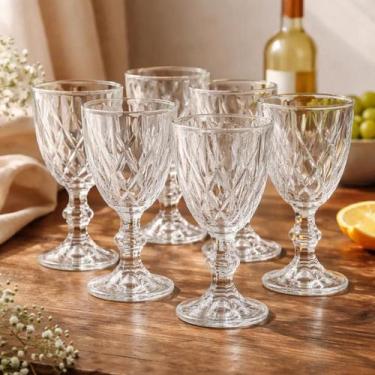 Imagem de Jogo 6 Taças Diamante Vidro 340ml Diamond Transparente Luxo Abacaxi Go