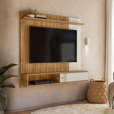 Imagem de Painel Suspenso Milao Frisado 1,36m para TV ate 55 Polegadas Peternella Moveis