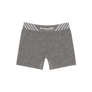 Imagem de Cueca boxer infantil menino em poliamida Brandili, M, Cinza
