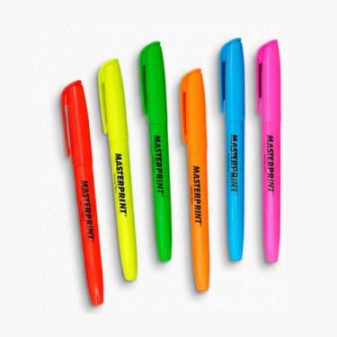 Imagem de Marca Texto Neon Masterprint Ponta Chanfrada Kit 6 - Kit Marca Texto