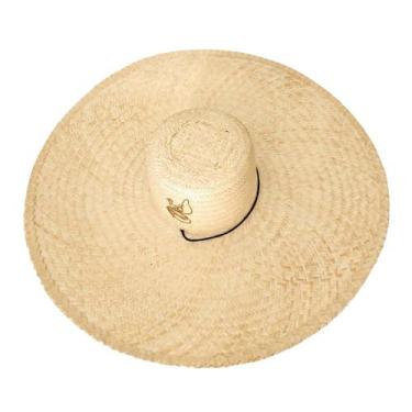 Imagem de Chapéu de Palha Mexicano Sombreiro Aba larga Pescaria Praia Sítio Roça