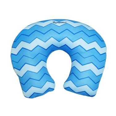 Imagem de Almofada Amamentação Premium Para Bebê Criança Azul Zigzag