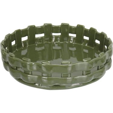 Imagem de CENTRO MESA DECOATIVA FRUTEIRA HOME&CO CERÂMICA 6x21x21cm VERDE