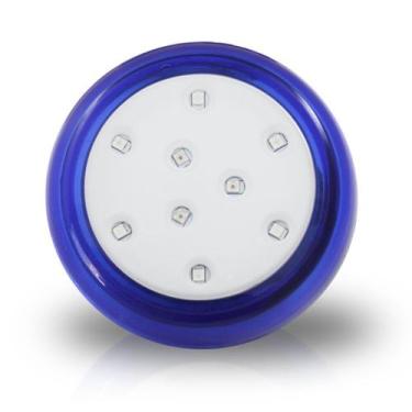Imagem de Luminária de Piscina LED Monocromático Iluctron Borda Azul 9w 80mm, Az