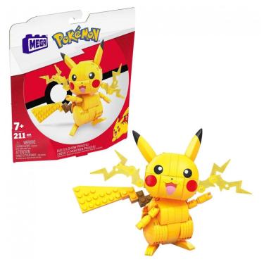 Imagem de Kit de blocos MEGA Pokémon Pikachu Mattel plástico articulado 205 peças altura 10 cm