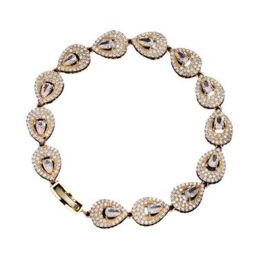 Imagem de Pulseira Feminina Geométrica Com Gota De Água CZ ZAKOL, Joias Clássica