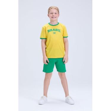 Imagem de Conjunto Infantil Masculino Brasil Copa Verão - Vida Costeira Oficial,