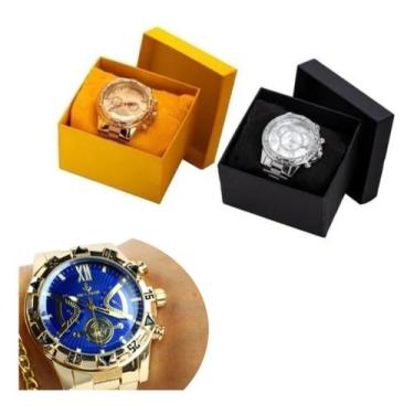 Imagem de Kit 2 Relógio Masculino Aço Inox Revenda Importado - Oremte