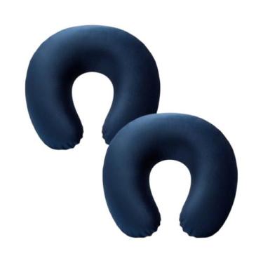 Imagem de Almofada Pescoço Viagem Apoio Cervical Fibram Cor:AzulQuantidade:2, Az