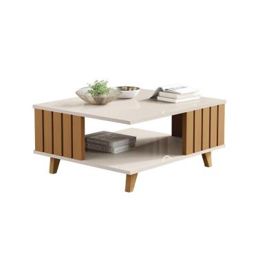 Imagem de Mesa Centro Acai Off White Com Nature - Moveis Jb