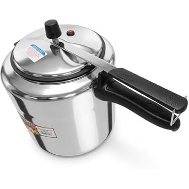 Imagem de Panela de Pressão 10L Clássica, Alumínio Polido, Alças Ergonômicas, Fundo Reforçado, Prata